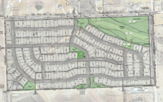 A map of the proposed development in Southwest Edgerton. There are 275 lots shown